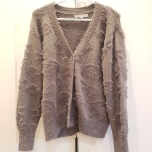 Elegant Textured Purpleish Women's Cardigan